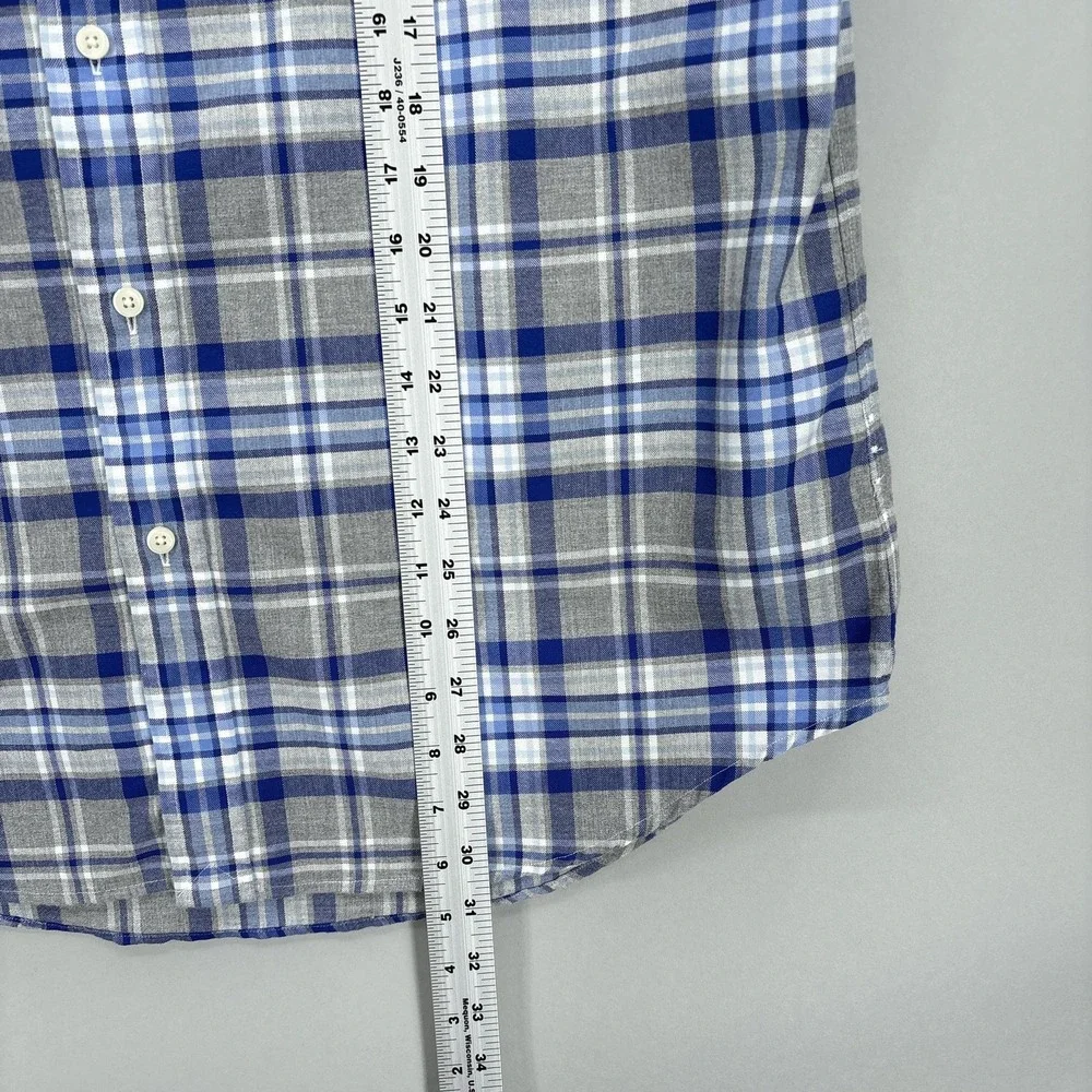 Polo Ralph Lauren Shirt Mens L Blue Plaid Classic Fit Button Down Long Sleeve